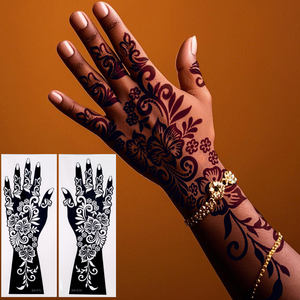 Plantilla de henna de PVC para tatuajes temporales al por mayor 2026, pegatina de henna Mehndi, conos de henna marrón, plantilla de henna impermeable para pintura corporal - Product Image 5