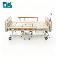 Cama de Hospital Manual Ajustable con Cinco Funciones, Estructura ABS, Barandillas Plegables, Ruedas Silenciosas y Cuña para Pacientes