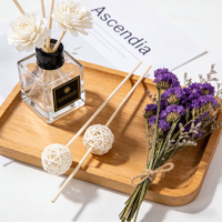 Diffuseur d'arômes décoratif pour la maison avec fleurs séchées naturelles et bâtonnets en rotin pour chambre et salon
