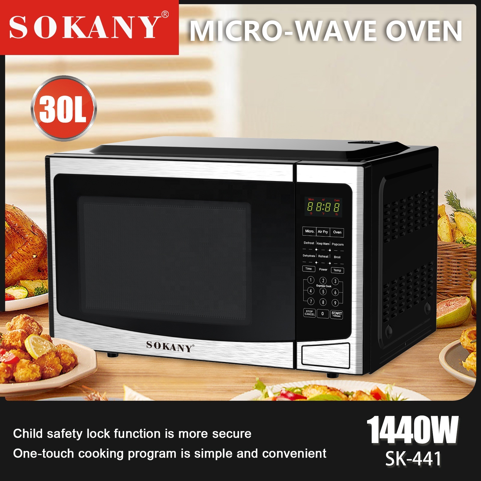 Sokany 441 Smart Microwave Oven – Hot Sale Compact Kitchen Appliance for Fast Food Heating - View 2