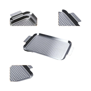 Vassoio per Barbecue in Acciaio Inox Personalizzabile / Teglia per Grigliare per Griglie Esterne con Fori e Manici Colore e Dimensioni Personalizzabili - Product Image 4