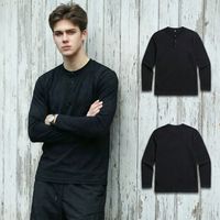 Chemise tendance et décontractée à manches longues pour homme, style Old Money, de haute qualité, t-shirts Henley pour homme, manches longues, en coton