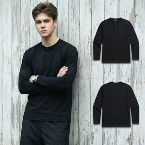 T-shirt Henley da uomo a maniche lunghe in cotone, casual, personalizzabile, <span class=keywords><strong>di</strong></span> alta qualità, stile Old Money, alla moda - Product Image 1
