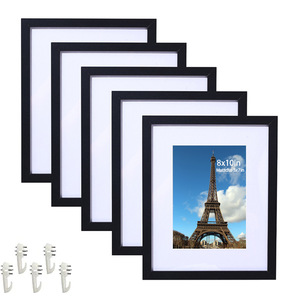 Custom Large Size Factory Wholesale Black Wall <strong>Mounted</strong> Tabletop Picture Display Solid Wood Photo <strong>Frame</strong> <strong>With</strong> Mat - Product Image 3