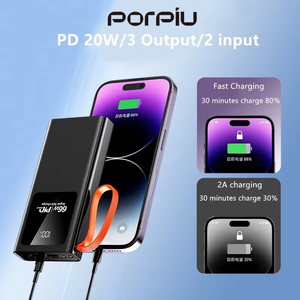 Porpiu New 66W Siê<span class=keywords><strong>u</strong></span> Nhanh Sạc 10000MAh Ngân Hàng Điện Cầm Tay 20000MAh LED Hiển Thị Kỹ Thuật Số Đầ<span class=keywords><strong>u</strong></span> Vào Bao Gồm Đèn Pin - Product Image 2