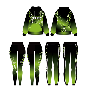 Một cửa tùy chỉnh màu xanh lá cây cổ vũ đồng phục gói Thanh Niên thăng hoa thực hành mặc và phụ kiện bán buôn đồng phục cổ vũ - Product Image 3