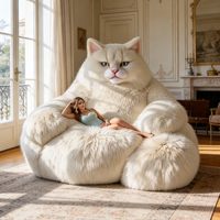 Canapé lounge de luxe pour chat blanc de grande taille, fauteuil ergonomique moderne et moelleux, mobilier de salon design