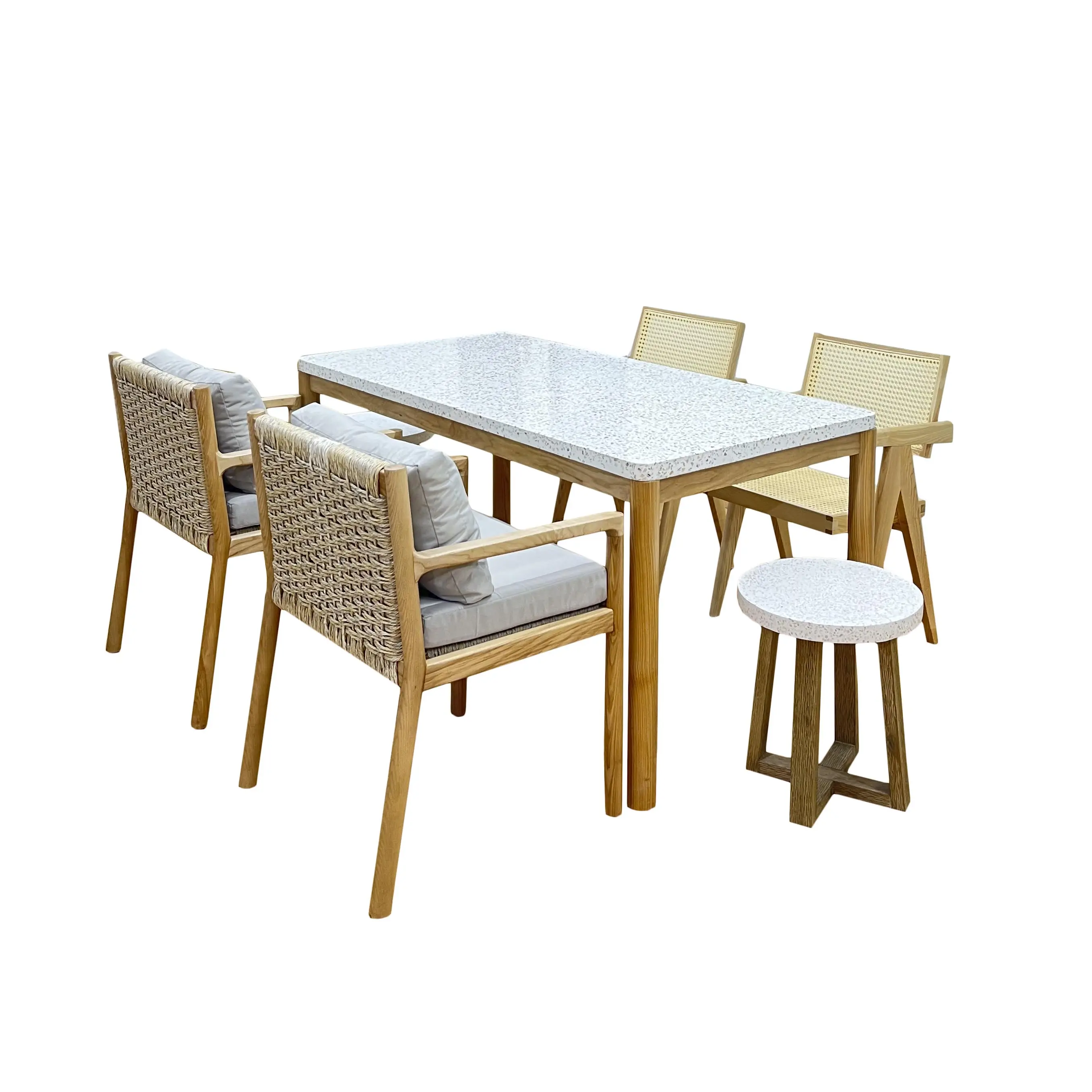 Wholesale Competitive Vietnamese Handmade Dinning Table And Chair Set Concrete Garden Furniture With Free Logo Printing