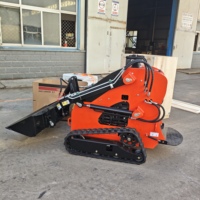 Pengiriman Gratis 1 Ton Mini Skid Steer 1000kg Loader Dengan Bucket Sempit 820mm
