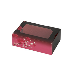 Caja de Embalaje de Papel con Diseño de Sakura de Lujo, con Ventana Transparente, Fabricante de Vietnam, Certificado FSC, Proveedor de Cajas de Grado Alimenticio - Product Image 2