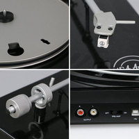 Vente en gros d'usine, tourne-disque vinyle vintage, phonographe Hi-Fi avec sortie USB/RCA/Phono
