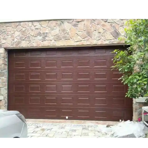 Porte de garage en acier isolé sur mesure à prix avantageux, 16x7, finition bois, design coulissant à clapet pour résidences et villas - Product Image 5