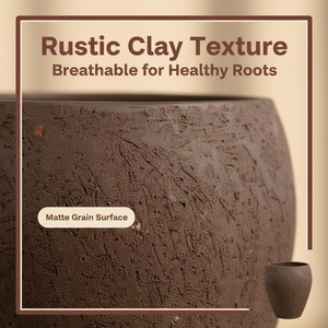 Maceta <span class=keywords><strong>de</strong></span> Cerámica Vintage <span class=keywords><strong>con</strong></span> Acabado Esmaltado, Maceta Resistente para Suculentas <span class=keywords><strong>de</strong></span> Interior/Exterior - Product Image 4