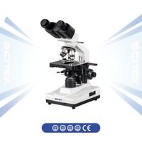 SCITEK Biological Microscope Trinocular Head Double-layer Mechanical Stage Finite Optional System Quadruple Nosepiece for Lab