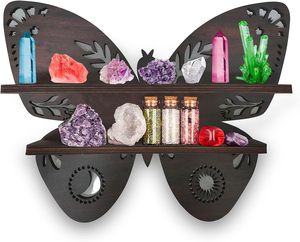 Fábrica al por mayor nueva llegada TAMAÑO DE Color personalizado Material rústico decoración del hogar (mariposa) estantes flotantes de pared de madera - Product Image 1