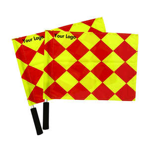 Banderas de juez de línea telescópico giradas de calidad superior Bandera de árbitro auxiliar roja y amarilla - Product Image 3