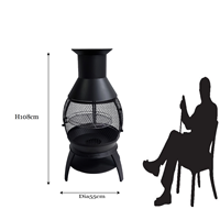 Brasero d'extérieur portable en métal de 45 pouces, foyer à bois avec pioche à bois pour patio
