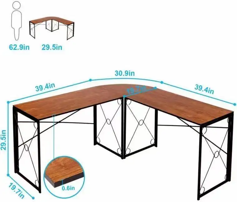 SANDE L shaped desk Adjustable Laptop Stand table computer