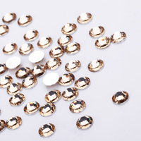 Accessori per indumenti a fondo piatto tondo marrone chiaro da 3mm cristallo di strass in resina