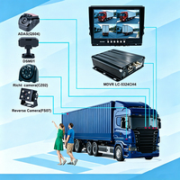 Sistema de Seguridad Vehicular HD de 10.1 Pulgadas, 4 Canales, MDVR, IA, ADAS, DMS, BSD, Kit de Grabación 4G WIFI con 4 Cámaras de Reversa para Camiones Pesados OEM