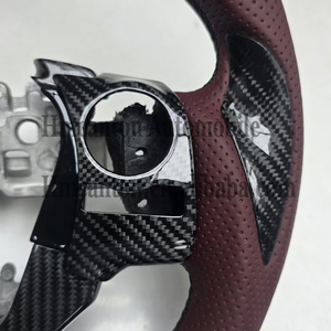 Empuñadura de Fibra de Carbono y Cuero Perforado de Alta Calidad para Volante de Auto Lexus IS250 IS350 ES ES300 GS GS350 NX CT200 RC - Product Image 3