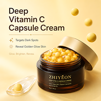 Crème Visage Hydratante Effet Bonne Mine Texture Gel Anti-Rides Éclat Profond Raffermissant Vitamine C Capsules Dorées Marque Blanche