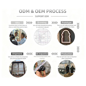 Espejo de Doble Cara para Salón de Belleza, Espejo de Corte de Cabello de Longitud Completa con Luz para Celebridades de Internet - Product Image 4