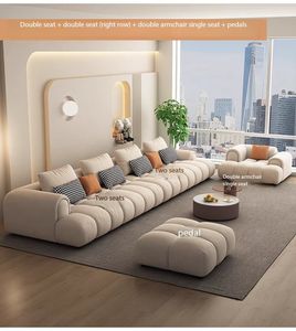 โซฟาผ้าสีขาวสไตล์อิตาเลียนหรูหราแบบโมดูลาร์ 1 2 3 ที่นั่ง สำหรับห้องนั่งเล่น รูปทรงตัวแอล - Product Image 5