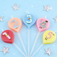 Bougies d'anniversaire numérotées 0-9, sans fumée, colorées, pour gâteau, personnalisables, imprimables, ballons, décoration de fête du Nouvel An pour la maison