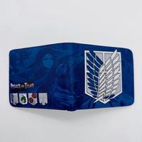 Portefeuille court en cuir PU de haute qualité avec fermeture éclair, 28 couleurs, thème Anime L'Attaque des Titans Eren Jaeger, idéal comme cadeau promotionnel