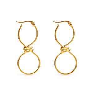 Chris April เงินเกาหลีเครื่องประดับต่างหูบิดเกลียวขนาดใหญ่ชุบทอง18K - Product Image 1