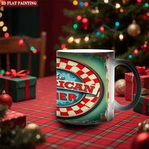 Frosted Black <b>Ceramic</b> <b>Mug</b> 11oz Heat Color Changing Sublimation Cup For Diner Design Printing - Product Image 2