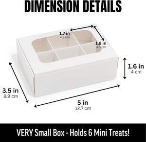 Boîte à mini-truffes blanche avec fenêtres et séparateurs, boîtes <span class=keywords><strong>de</strong></span> boulangerie TRÈS PETITES, boîtes à truffes carrées pour offrir en <span class=keywords><strong>cadeau</strong></span> - Product Image 5