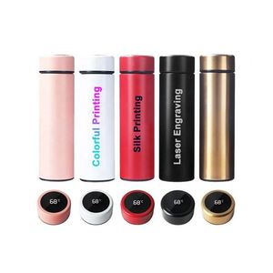 แก้วเก็บความร้อนอัจฉริยะ Ys104 สแตนเลสสุญญากาศ ขนาด 500 มล. พร้อมจอแสดงอุณหภูมิแบบดิจิตอล และไฟ LED  รับสกรีนโลโก้ - Product Image 1