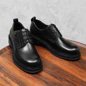 Zapatos Clásicos de Vestir para Hombre, de Cuero Genuino, Transpirables, Antideslizantes, con Cordones, para Otoño, Oficina y Fiestas - Product Image 4