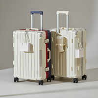 Valise à roulettes de grande capacité, cadre PC, style minimaliste et luxueux, assortiment de couleurs, roulettes universelles, épaississement pour l'avion