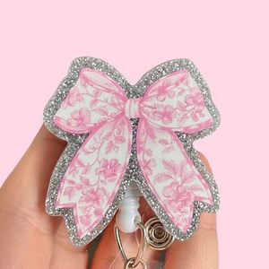 Pink Transparent PVC Acrylic Butterfly Keychain UV Printed Fashion Jewelry Keyring for Women's Handbag & Car Keys Decor - Product Image 1
