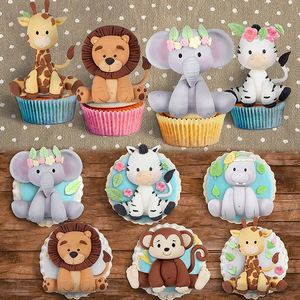 Animal Fondant Silicone Molds Elephant Giraffe Monkey Cake Decorating Mold Birthday DIY Cake Decoration Tool - Product Image 4