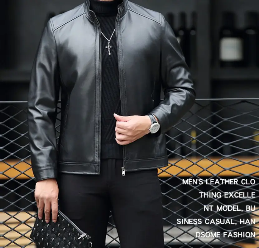 Wholesale vintage genuine sheepskin leather jackets for men