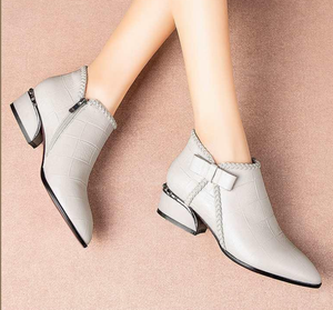 <strong>Women</strong> <strong>Ankle</strong> <strong>Boots</strong> <strong>Low</strong> <strong>Heels</strong> for Elegant Style <strong>With</strong> Pointed Toes <strong>Women's</strong> - Product Image 2