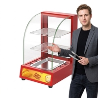 Vitrine chauffante commerciale pour aliments avec façade en verre électrique et chauffe-plats pour boulangeries, restaurants et snack-bars