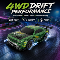 Voiture RC 4x4 de drift avec pneus doubles, lumières LED, commande proportionnelle 2,4 GHz, jouet de course télécommandé rechargeable