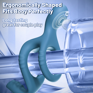 Estimulador Clitoriano de Vibração Dupla Interna e Externa com 10 Frequências, Brinquedo Sexual, Anel Vibratório de Silicone, Anel Testicular Elástico - Product Image 3