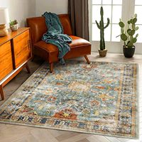 Tapis d'appoint rétro traditionnel vieilli, grand tapis vintage lavable antidérapant pour cuisine, chambre, salon, décoration intérieure