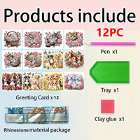 Cartes de vœux en diamant 5D, lot de 12, personnalisables, sur le thème du bricolage, avec outils complets pour des cadeaux artisanaux faits à la main
