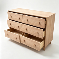 Commode à 6 tiroirs en chêne massif de style nordique, commode en bois moderne, armoire de rangement pour chambre à coucher