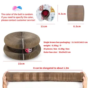 Fábrica Atacado <span class=keywords><strong>Cat</strong></span> Acessórios Interativo Dobrável Gato Brinquedo Garra De Moagem Ondulado Órgão Mágico Coçar Placa Com Sino - Product Image 4