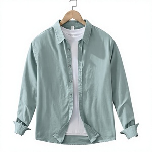 Chemise en lin/coton respirante et écologique pour homme, coupe décontractée, à manches longues, style surchemise, vente en gros - Product Image 3