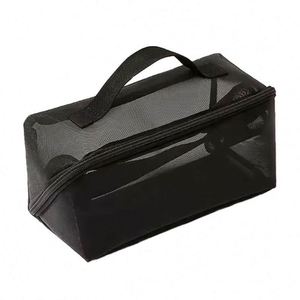 New Design Large Capacity Mesh Cosmetic <b>Bag</b> Outdoor Travel Clear Mesh Toiletry Pouch Square Make up <b>Bag</b> - Product Image 1