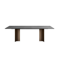 Dalle de roche italienne minimaliste rectangle lumière moderne luxe haut de gamme ensemble table à manger et chaises meubles de salle à manger